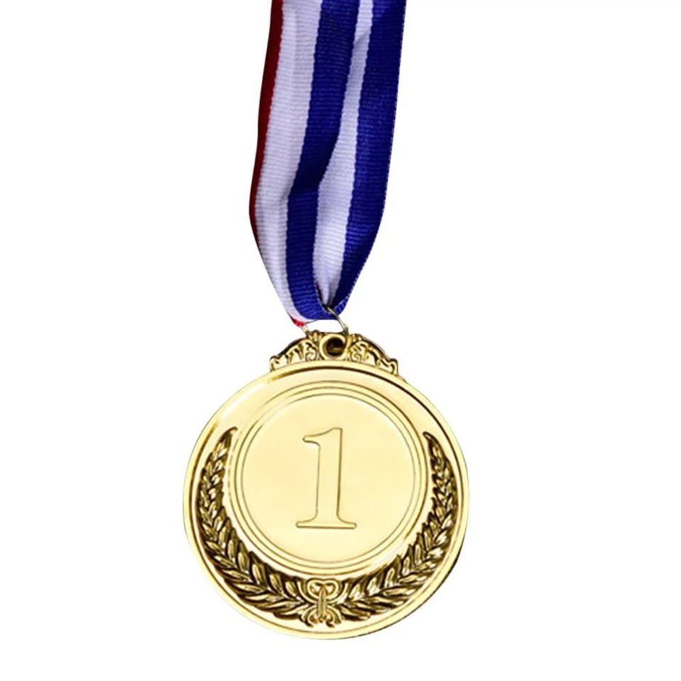 Medalla de oro personalizada con cinta