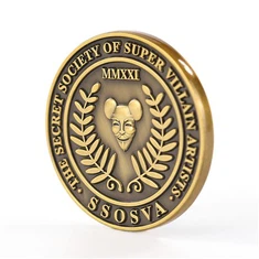 Monedas de desafío personalizadas con esmalte suave chapado en oro antiguo