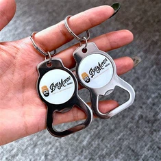 Llavero con abrebotellas de cerveza con sublimación de logotipo personalizado