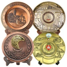 Placa de recuerdo 3d de metal de aleación de zinc de diseño libre