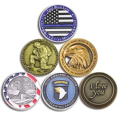 Moneda de desafío personalizada de metal esmaltado duro con grabado láser