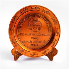 Placa conmemorativa turística antigua de la placa 3d del arte del metal