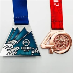 Medalla metálica de carrera para evento deportivo de maratón